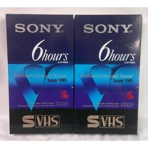 Sony ST-120 VXST-120VE Premium VHS Tape Up To 6 Hours Lot of 2 New Sealed